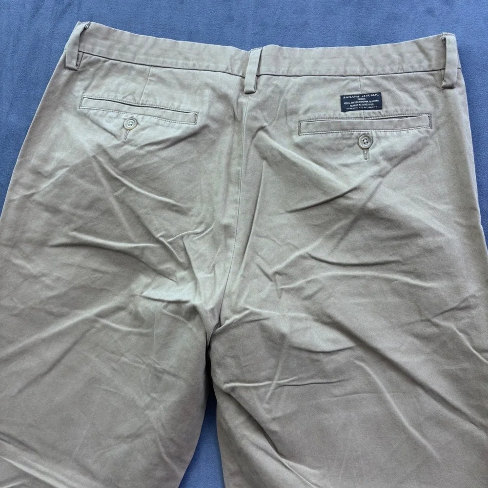 Banana Republic Gavin Chino Khaki Tan Straight Leg Pants Mens 36x34 Cotton Twill